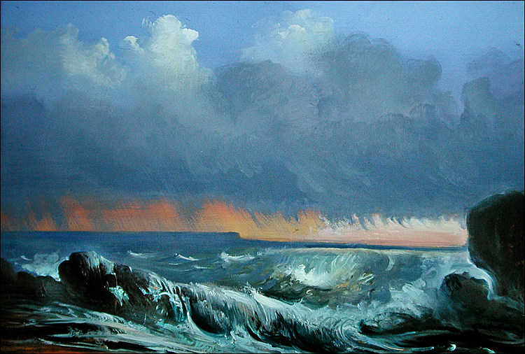 冬季海， 光头， 缅因州 Winter Sea, Bald Head, Maine (1989)，弗兰克·梅森
