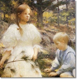 树林里的孩子 Children in the Woods (1898)，弗兰克W·本森