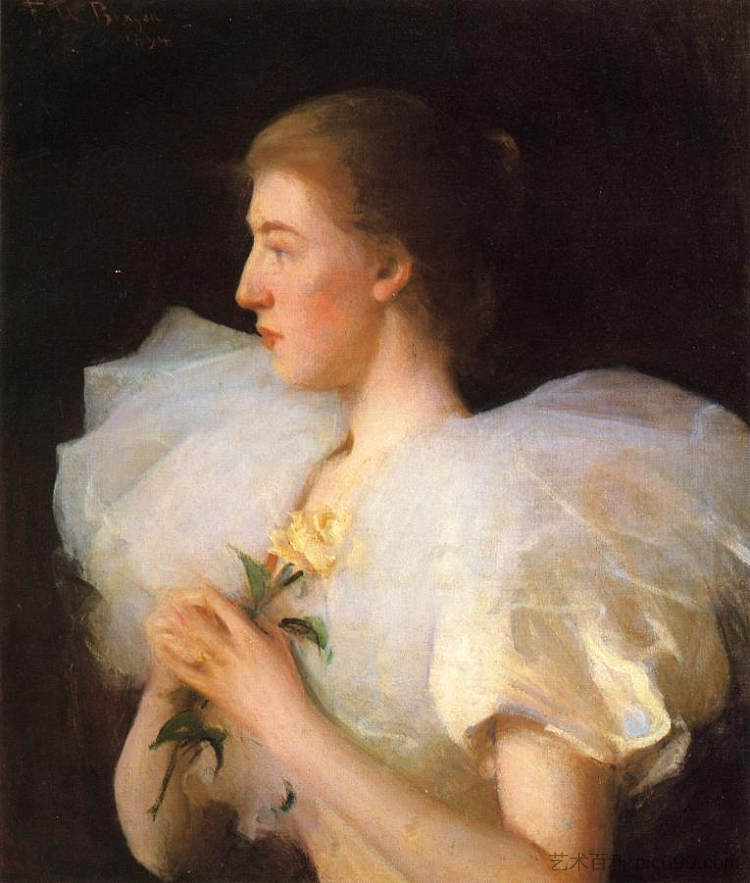 艾米丽·范德比尔特·宾尼的肖像 Portrait of Emily Vanderbilt Binney (1894)，弗兰克W·本森