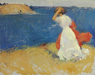 岬角上的女孩 Girl on the Headland (1906)，弗兰克W·本森