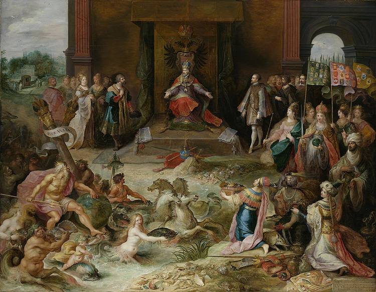 关于查理五世皇帝在布鲁塞尔退位的寓言 Allegory on Emperor Charles V's abdication in Brussels，小弗兰斯·弗兰肯