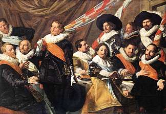 圣乔治公民警卫队军官宴会 Banquet of the Officers of the St. George Civic Guard Company (1616)，弗朗斯·哈尔斯