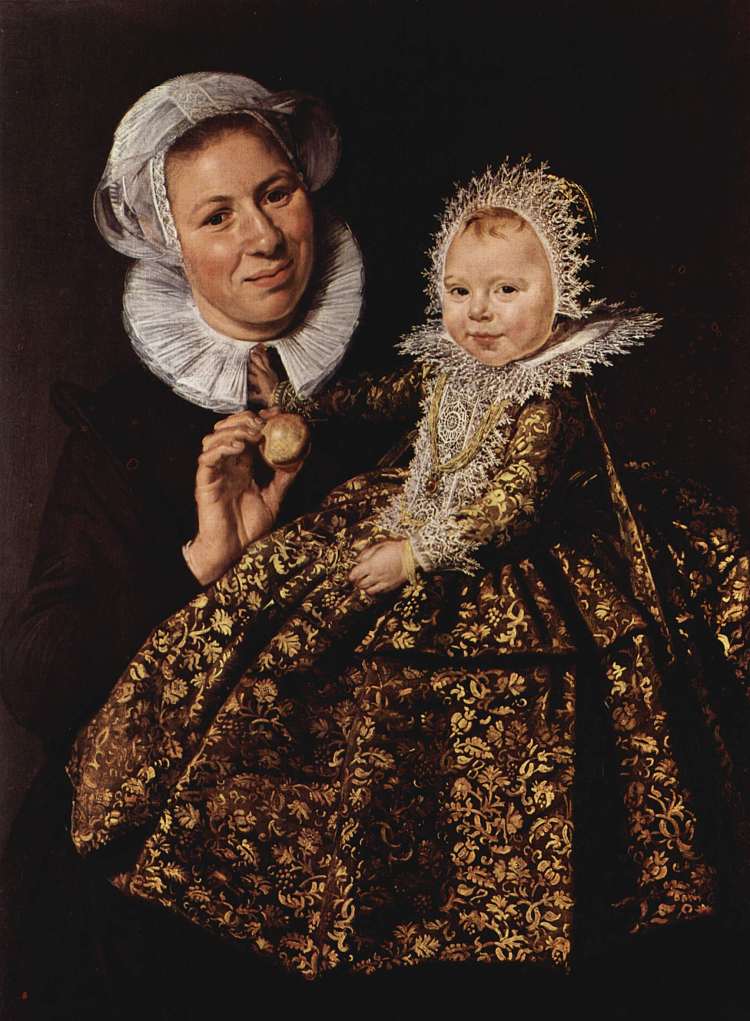凯瑟琳娜·胡夫特和她的护士 Catharina Hooft with her Nurse (c.1619 - c.1620)，弗朗斯·哈尔斯