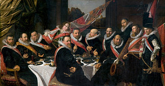 圣乔治民兵连军官的宴会 A Banquet of the Officers of the St. George Militia Company (1616)，弗朗斯·哈尔斯