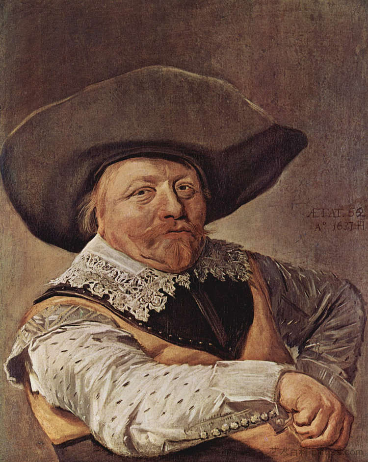 坐着的军官的肖像 Portrait of a seated officer (1637)，弗朗斯·哈尔斯