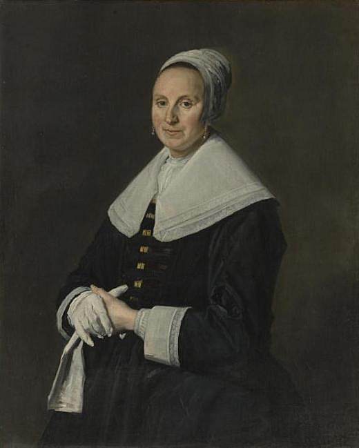 戴手套的女人的肖像 Portrait of woman with gloves (c.1650)，弗朗斯·哈尔斯