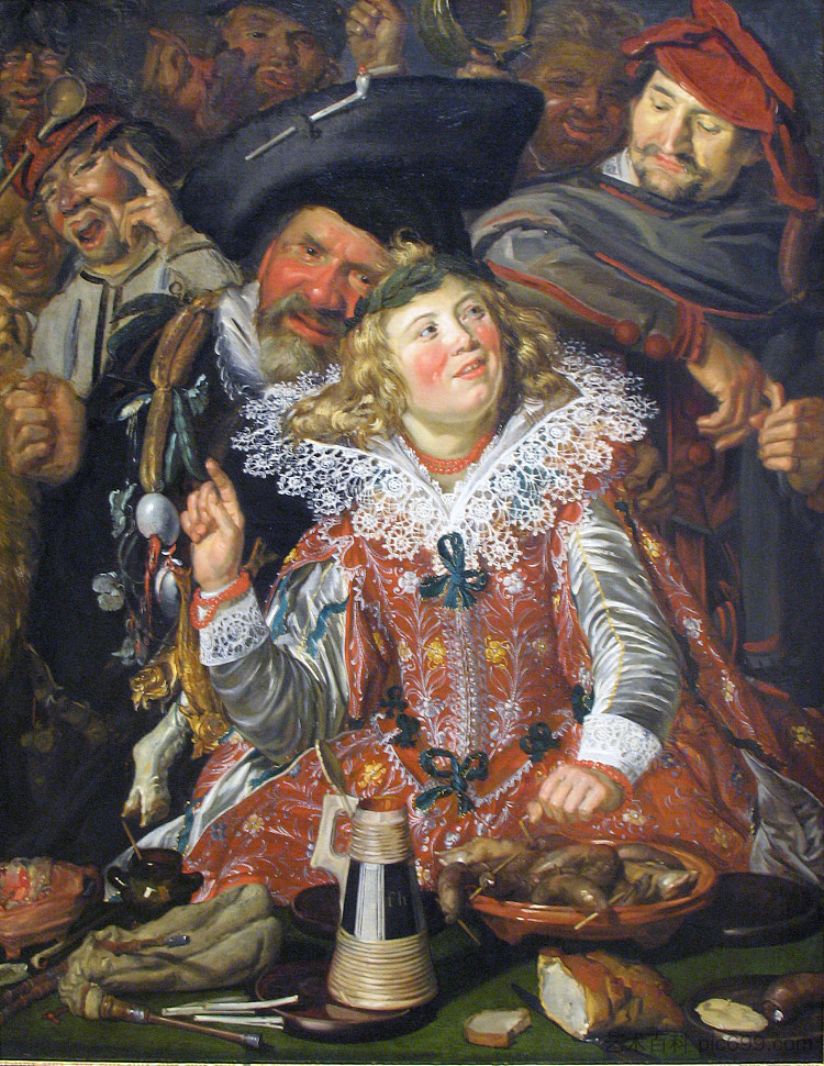 忏悔节狂欢者(The Merry Company) Shrovetide Revellers (The Merry Company) (c.1615),弗朗斯·哈尔斯