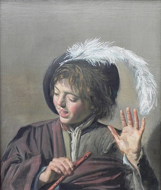 唱歌的男孩与长笛 Singing Boy with a Flute (1623)，弗朗斯·哈尔斯