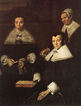 哈勒姆老人救济院的摄政王（局部） The Regentesses of the Old Men’s Almhouse, Haarlem (detail) (1664)，弗朗斯·哈尔斯