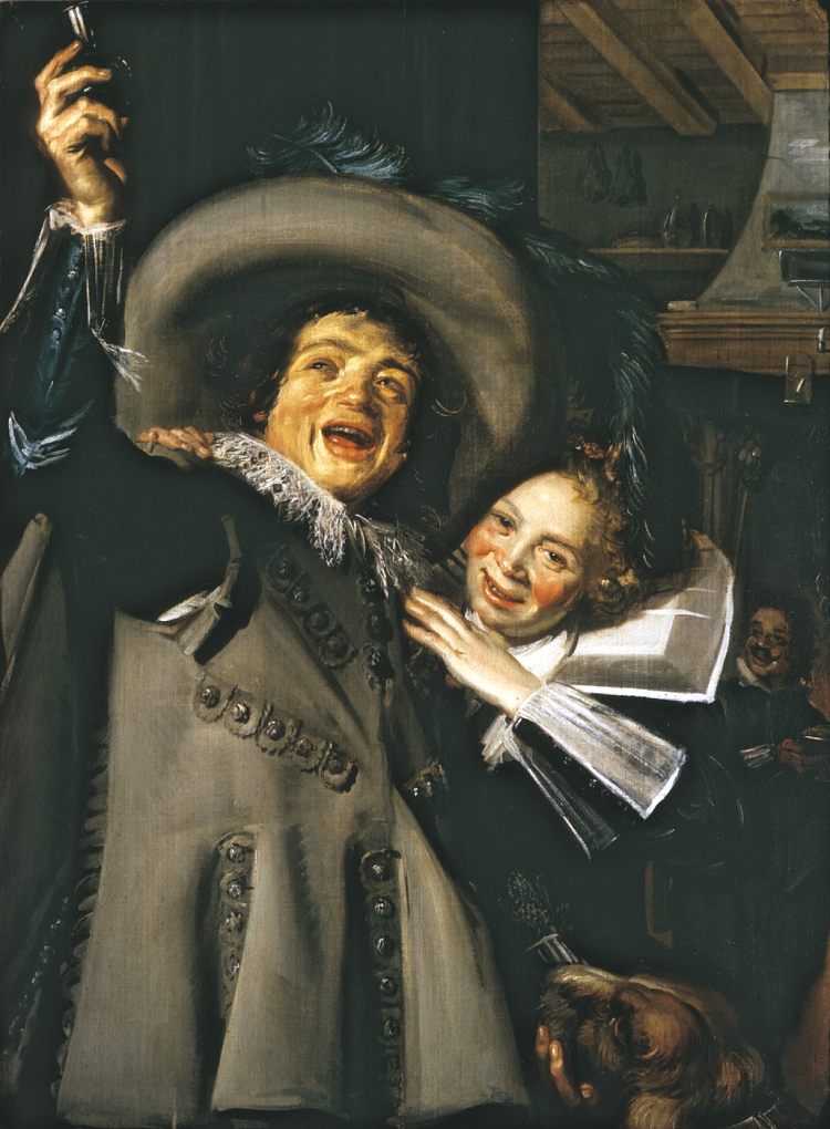 旅馆里的年轻男女（扬克·兰普和他的情人） Young Man and Woman in an Inn (Yonker Ramp and His Sweetheart) (1623)，弗朗斯·哈尔斯