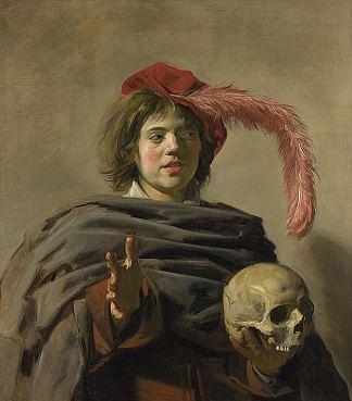 带骷髅头的年轻人（瓦尼塔斯） Young Man with a Skull (Vanitas) (1626 – 1628)，弗朗斯·哈尔斯