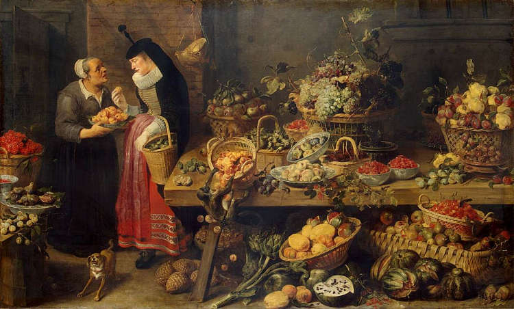 水果摊位 A Fruit Stall (1618)，弗朗斯·斯奈德斯