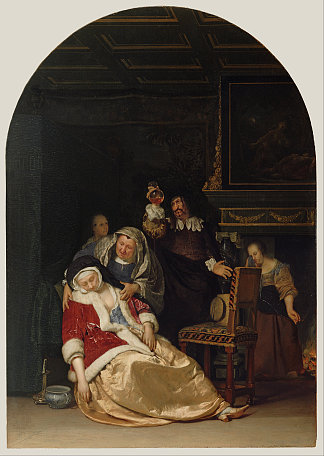 医生的访问 The Doctor’s Visit (1667)，弗兰斯·范·米里斯
