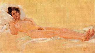 赤身裸体地躺着，加布里埃尔 Lying naked, Gabrielle (1898)，弗朗齐歇克·库普卡