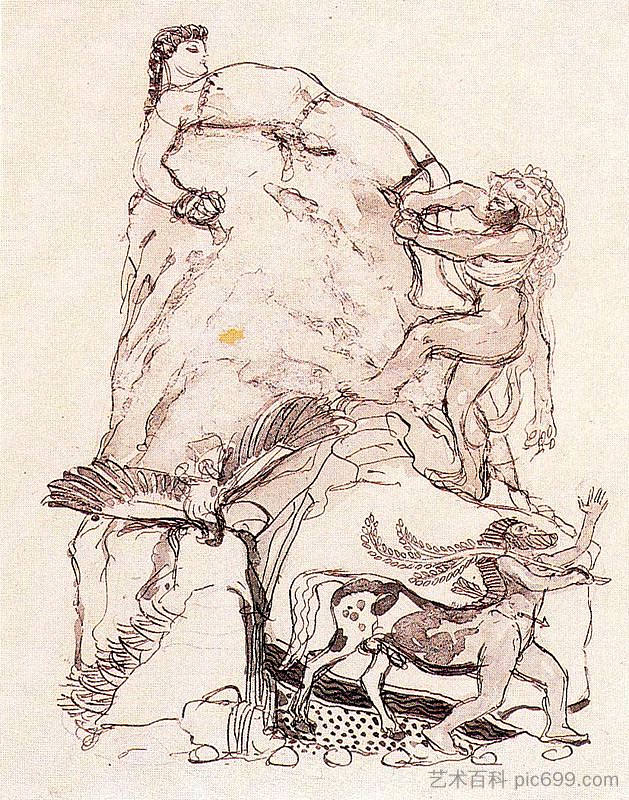 锁链中的普罗米修斯 Prometheus in chains (1905)，弗朗齐歇克·库普卡