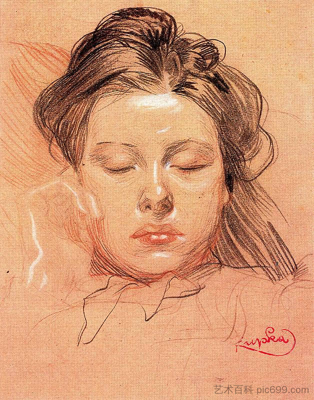 睡脸 Sleeping Face (1902)，弗朗齐歇克·库普卡