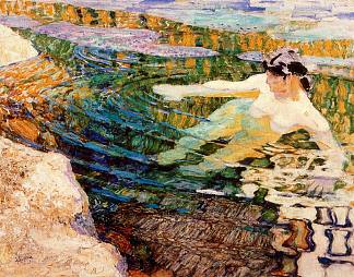 水。浴池。 Water. The Bather. (c.1907)，弗朗齐歇克·库普卡