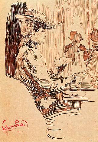 酒馆里的女人 Women in the tavern (c.1903)，弗朗齐歇克·库普卡