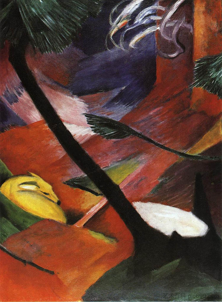 森林中的鹿 II Deer in the Forest II (1912),弗朗茨·马克