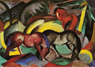 三匹马 Three Horses (1912)，弗朗茨·马克