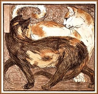 两只猫 Two Cats (1909)，弗朗茨·马克