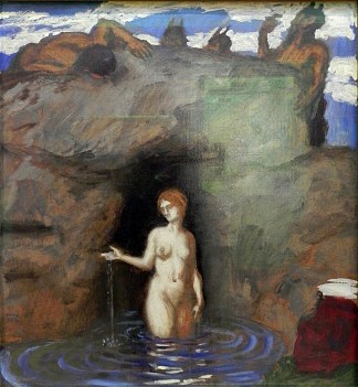 奈阿德和动物群 Naiad and faun (c.1911)，弗朗兹·斯托克