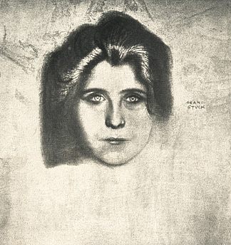 作家朱莉安·德里的肖像 Portrait of writer Juliane Déry (c.1895)，弗朗兹·斯托克