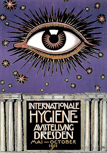 1911年德累斯顿国际卫生展览会海报 Poster for the International Hygiene Exhibition 1911 in Dresden (1911)，弗朗兹·斯托克