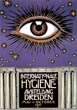 1911年德累斯顿国际卫生展览会海报 Poster for the International Hygiene Exhibition 1911 in Dresden (1911)，弗朗兹·斯托克