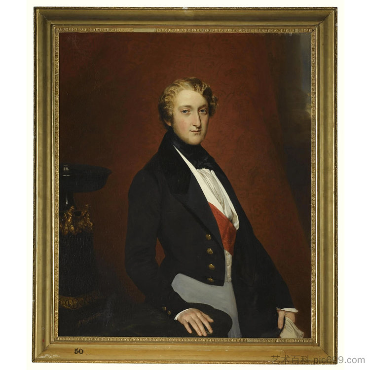 内穆尔公爵路易·查尔斯·菲利普·拉斐尔·奥尔良的肖像 Portrait of Louis Charles Philippe Raphael d'Orleans, Duke of Nemours,弗兰兹·温特豪德