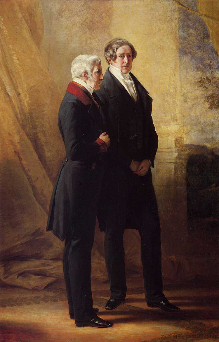 亚瑟·韦尔斯利，第一代惠灵顿公爵与罗伯特·皮尔爵士 Arthur Wellesley, 1st Duke of Wellington with Sir Robert Peel (1844)，弗兰兹·温特豪德