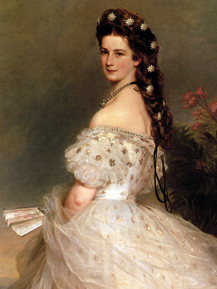 身着舞裙的奥地利伊丽莎白皇后 Empress Elisabeth of Austria in dancing dress (1865)，弗兰兹·温特豪德