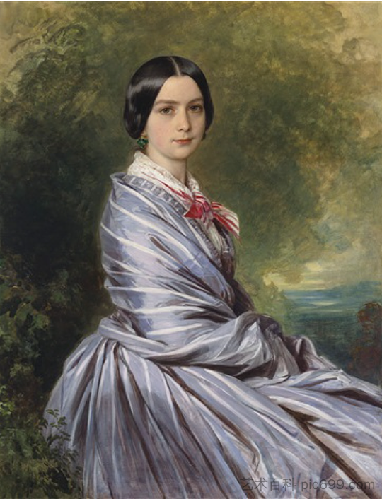奥古斯塔·威克罗的肖像 Portrait of Augusta Wichrow (1848)，弗兰兹·温特豪德
