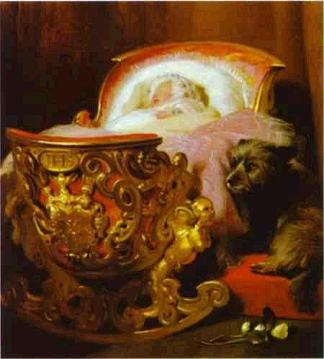 英国爱丽丝公主的绘画 Painting of baby Princess Alice of the United Kingdom，弗兰兹·温特豪德