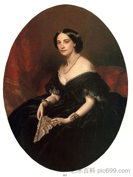 一位女士的肖像 Portrait of a Lady (1860)，弗兰兹·温特豪德