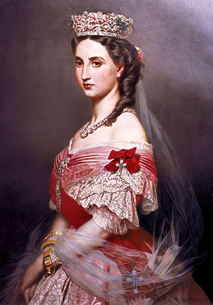 比利时夏洛特肖像 Portrait of Charlotte of Belgium (1864)，弗兰兹·温特豪德