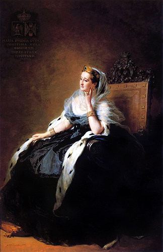 法国皇后欧仁妮的肖像 Portrait of Eugénie, Empress of the French (1862)，弗兰兹·温特豪德