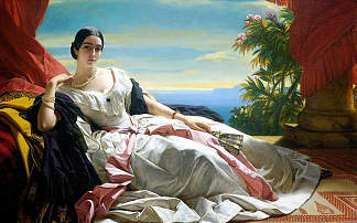 萨因·维特根斯坦公主莱昂尼拉的肖像 Portrait of Leonilla, Princess of Sayn Wittgenstein (1843)，弗兰兹·温特豪德