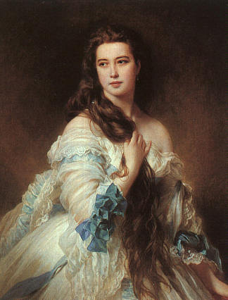 里姆斯基-科萨科夫夫人的肖像，瓦尔瓦拉·德米特里耶夫娜·梅尔加索夫 Portrait of Madame Rimsky-Korsakov, Varvara Dmitrievna Mergassov (1864)，弗兰兹·温特豪德