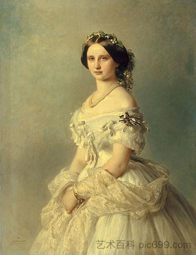 巴登公主肖像 Portrait of Princess of Baden (1856)，弗兰兹·温特豪德