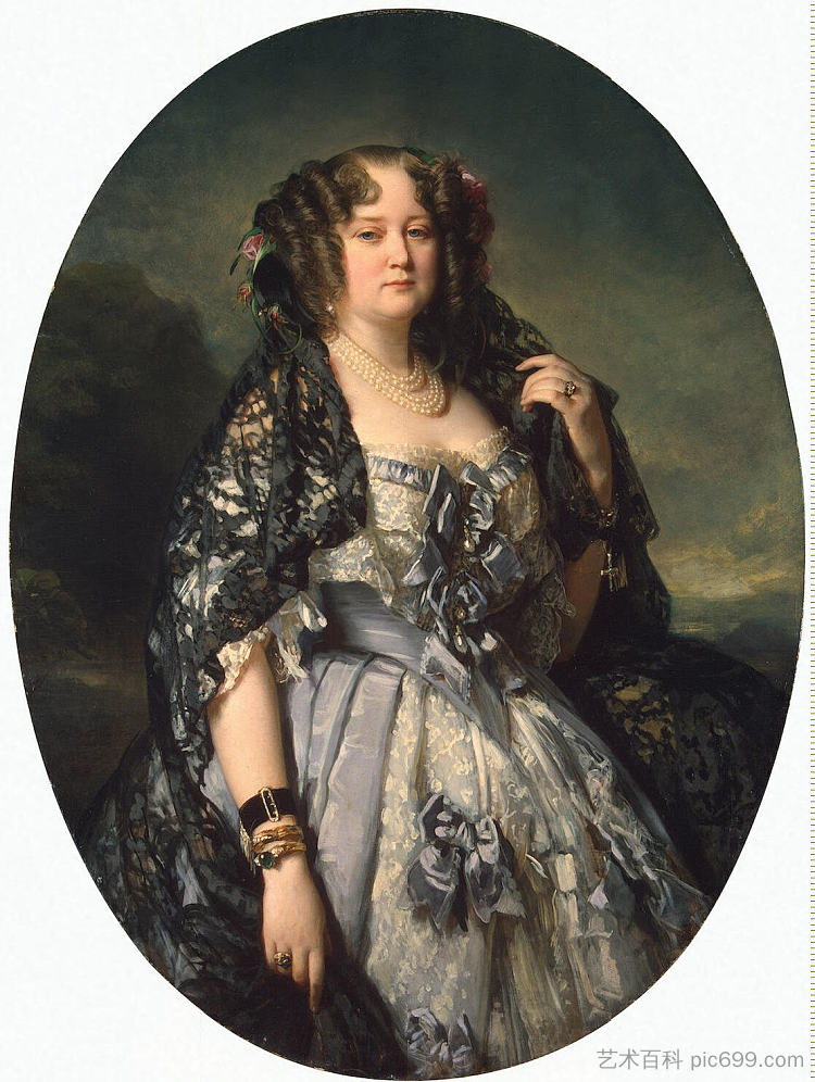 索菲娅·亚历山德罗夫娜·拉齐维乌的肖像 Portrait of Sophia Alexandrovna Radziwiłł (1864),弗兰兹·温特豪德