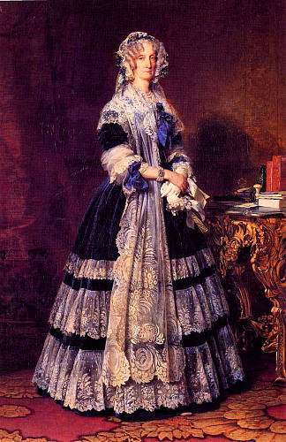 法国玛丽·艾米莉女王的肖像 Portrait of the Queen Marie Amelie of France (1842)，弗兰兹·温特豪德