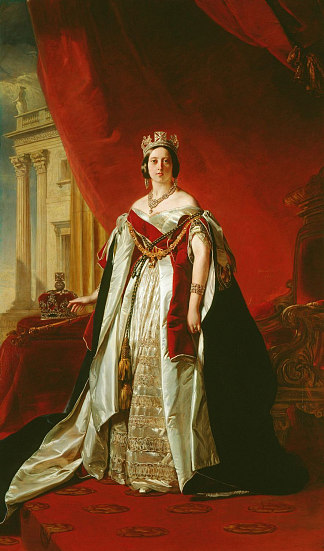 英国维多利亚肖像 Portrait of Victoria of the United Kingdom (1843)，弗兰兹·温特豪德