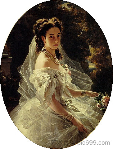 宝琳·德·梅特涅公主 Princess Pauline de Metternich (1860)，弗兰兹·温特豪德