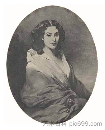 索菲亚·加加里纳 Sofia Gagarina (c.1850)，弗兰兹·温特豪德