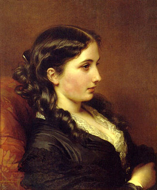 对一个女孩的个人资料研究 Study of a Girl in Profile (1862)，弗兰兹·温特豪德