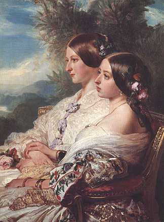 表兄弟：维多利亚女王和维克多，内穆尔公爵夫人 The Cousins: Queen Victoria and Victoire, Duchesse de Nemours (1852)，弗兰兹·温特豪德