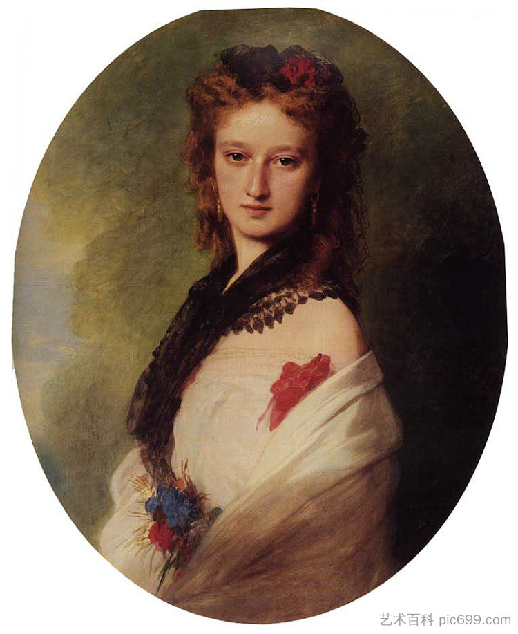 佐菲娅·波托卡，扎莫伊斯卡伯爵夫人 Zofia Potocka, Countess Zamoyska (1870)，弗兰兹·温特豪德