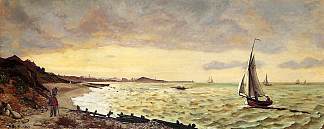 圣阿德烈斯海滩 Beach at Sainte-Adresse (1865)，弗雷德里克·巴齐耶