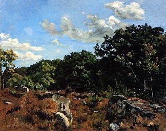 夏伊景观 Landscape at Chailly (1865)，弗雷德里克·巴齐耶